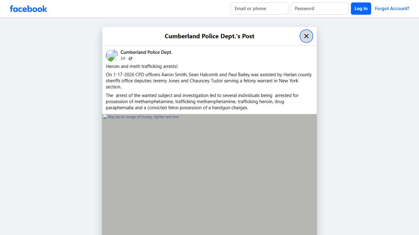 Heroin and meth trafficking... - Cumberland Police Dept. | Facebook